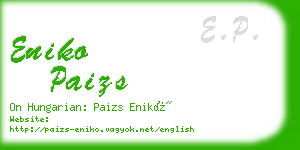 eniko paizs business card